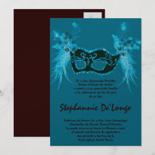 5x7 Masquerade Quinceanera Birthday Invitation
