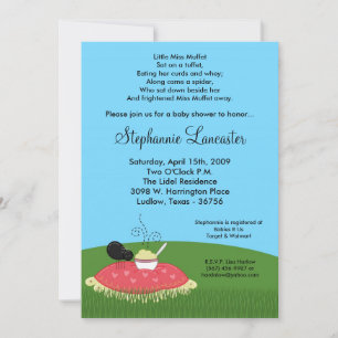 5x7 Miss Muffet Nursery Baby Shower Invitation