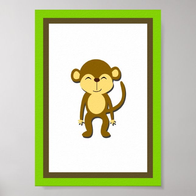 5X7 Monkey Jungle Animal Wall Art (Front)
