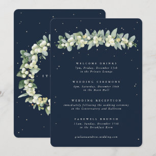 5x7 Navy Snowberry+Eucalyptus Wedding Itinerary