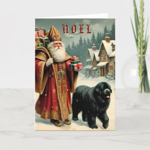 5x7 Noel St Nicholas and Newf Holiday Card