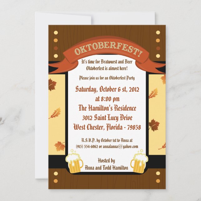 5x7 Oktoberfest Invitation (Front)