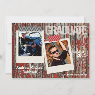 5x7 Old Red Barn Wood Weather Senior Announcement