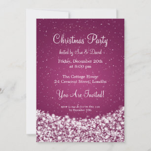 5x7 Party Invitation Elegant Night Sparkle Pink