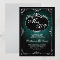 5x7 Pendant Broach Quinceanera Birthday Invitation