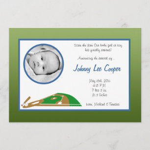 5x7 PHOTO Sports Base Ball Birth Announcement