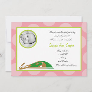 5x7 PHOTO Sports Soft Ball Birth Announcement