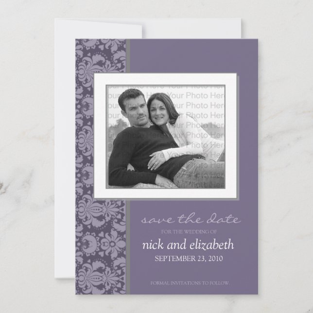 5X7 Pick YOUR OWN Colour Baroque Save the Date 11 (Front)