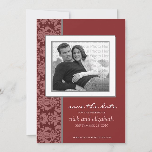 5X7 Pick YOUR OWN Colour Baroque Save the Date 5 (Front)