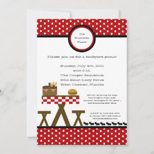 5x7 Picnic Summer Barbecue Party Invitation