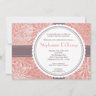 5x7 Pink Flower Floral Baby Shower Invitation