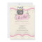 5x7 Pink Hoot Owl Woodland Baby Shower Invitation