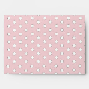 5x7 Pink Polka Dot Outside White Inside Envelope
