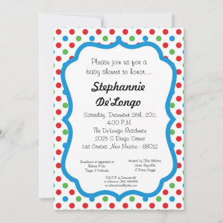 5x7 Polka Dot Baby Shower Invitation