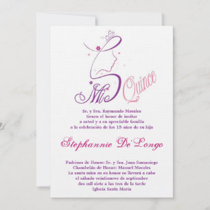 5x7 Princess Girl Quinceanera Birthday Invitation