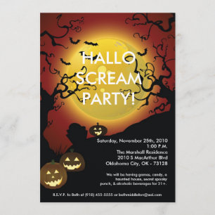 5x7 Pumpkin Jack O Lantern Halloween Invitation