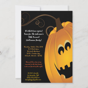 5x7 Pumpkin JackOLanter Halloween Party Invitation