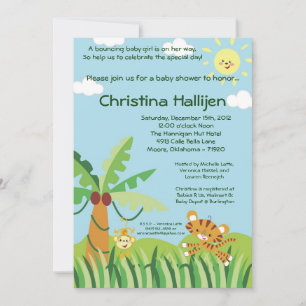 5x7 Rain-forest Jungle Animal Invitation