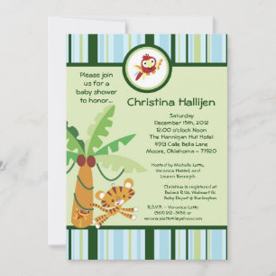 5x7 Rain-forest Jungle Baby Shower Invitation