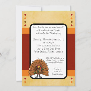 5x7 Rambo Turkey Thanksgiving Invitation