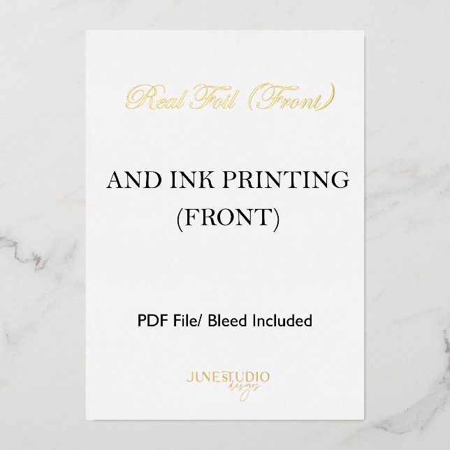 5x7" Real Foil and Ink Double sided Printing (Front)