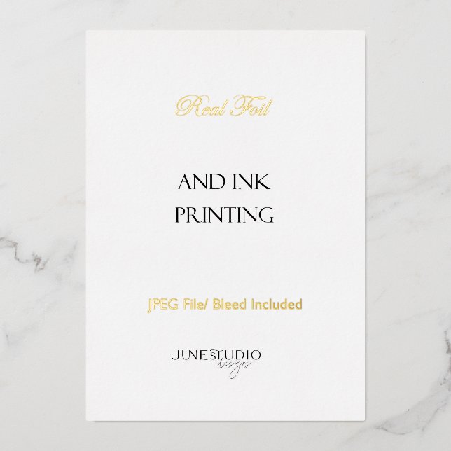 5x7" Real Foil and Ink Invitation Card Printing (Front)