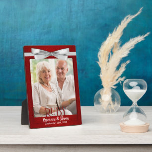 5x7 Ruby 40th Wedding Anniversary Photo Plaque