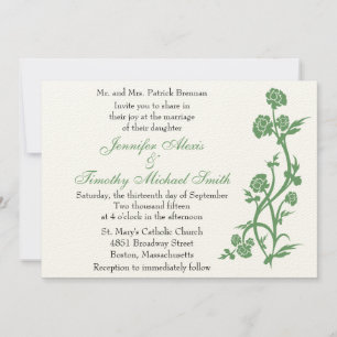 5x7 Sage Green Floral Wedding Invitation