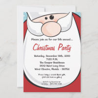 5x7 Santa Clause Beard XMAS Christmas Invitation