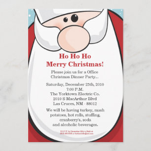5x7 Santa Clause Christmas Party Invitation