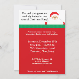 5x7 Santas Beard Chirstmas Invitation