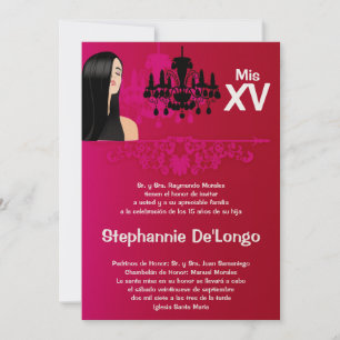 5x7 Sassy Girl Quinceanera Birthday Invitation