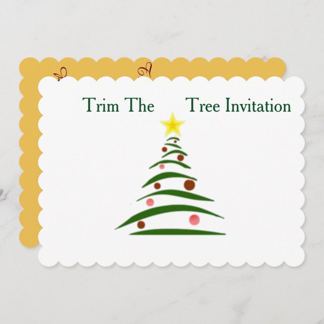 5x7 Scalloped Holiday invitation with envelope (Front/Back)