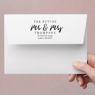 5x7 Script The Future Mrs and Mr Preprinted Envelopes