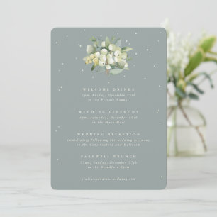 5x7 Seafoam Snowberry+Eucalyptus Wedding Itinerary