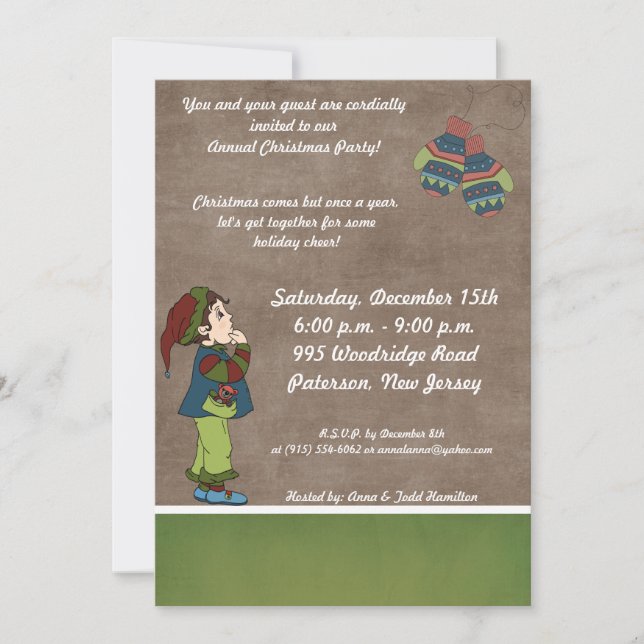 5x7 Searching for Winter Gloves Invitation (Front)