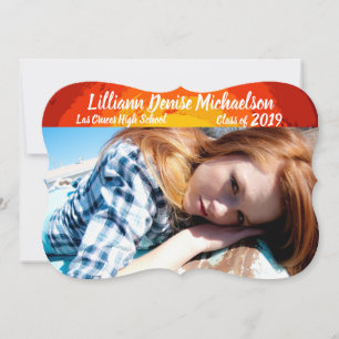 5x7 Senior Announcement African Safari Giraffe Sun