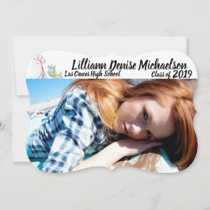 5x7 Senior Announcement Boho Llama Bohemian Cacti