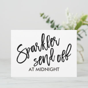 5X7 Sparkler Send-Off Sign   Brush Script (Black) Invitation