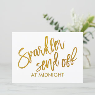 5X7 Sparkler Send-Off Sign- Brush Script Gold Foil