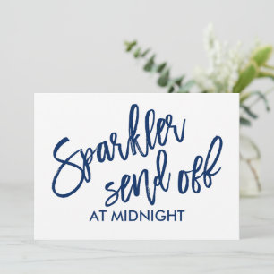 5X7 Sparkler Send-Off Sign-Brush Script (Navy)