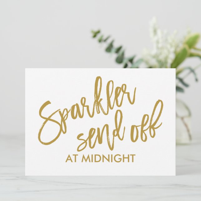 5X7 Sparkler Send-Off Sign - EDITABLE COLOR -Brush (Standing Front)