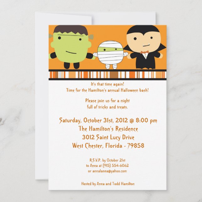 5x7 Spooky Fun Halloween Party Invitation (Front)