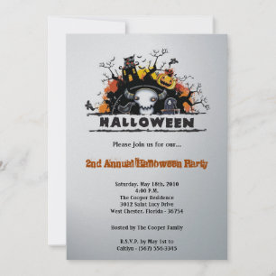 5x7 Spooky House Halloween Costume Invitation