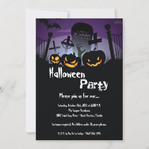 5x7 Spooky Pumpkin Halloween Costume Invitation