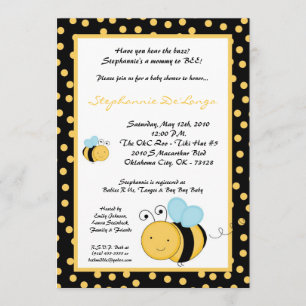 5x7 Spring Honey Bumble Bee Baby Shower Invitation