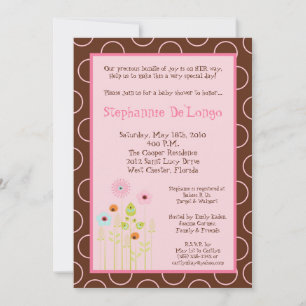 5x7 Spring Time Flower Baby Shower Invitation
