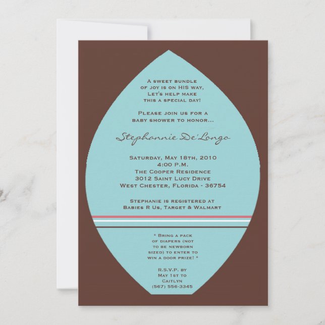 5x7 Surfer Baby Surf Board Baby Shower Invitation (Front)