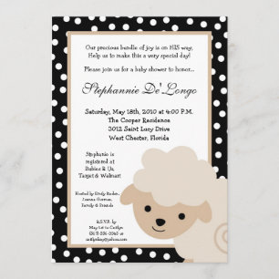 5x7 Sweet Neutra Farm Sheep Baby Shower Invitation