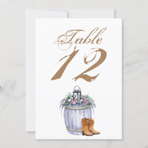 5x7 Table Number Card Summer Country Wedding Rusti